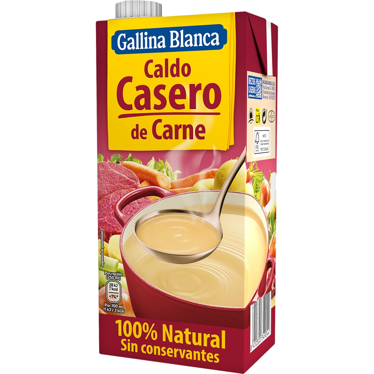 GALLINA BLANCA CALDO CASERO TERNERA BRIK 1L