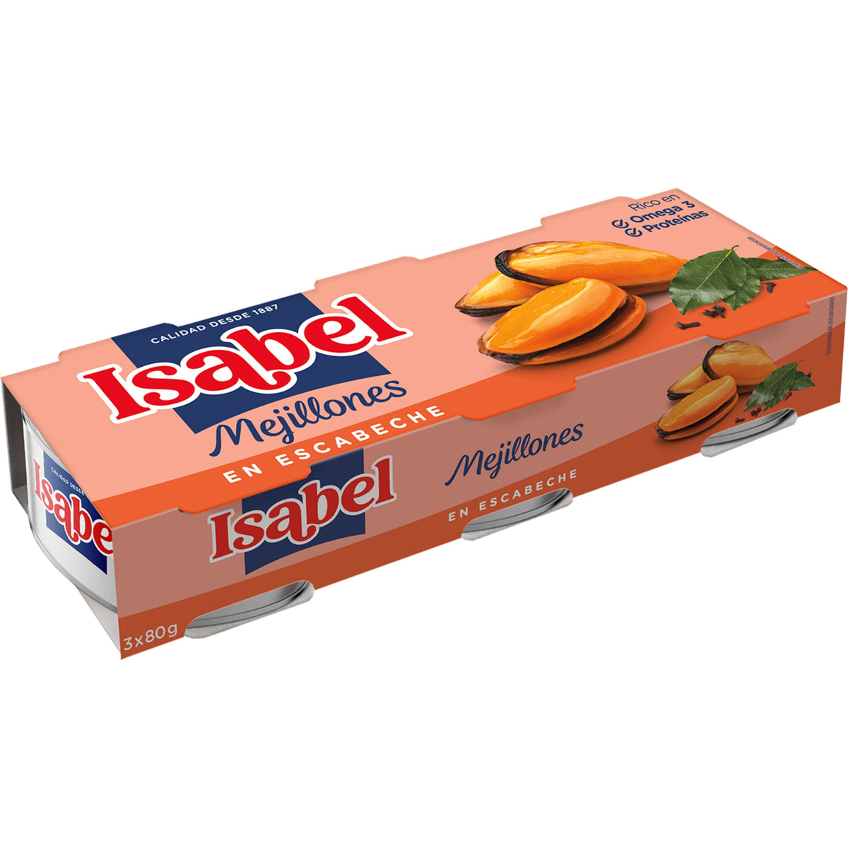 ISABEL MEJILLONES ESCABECHE PACK-3 X 43GR