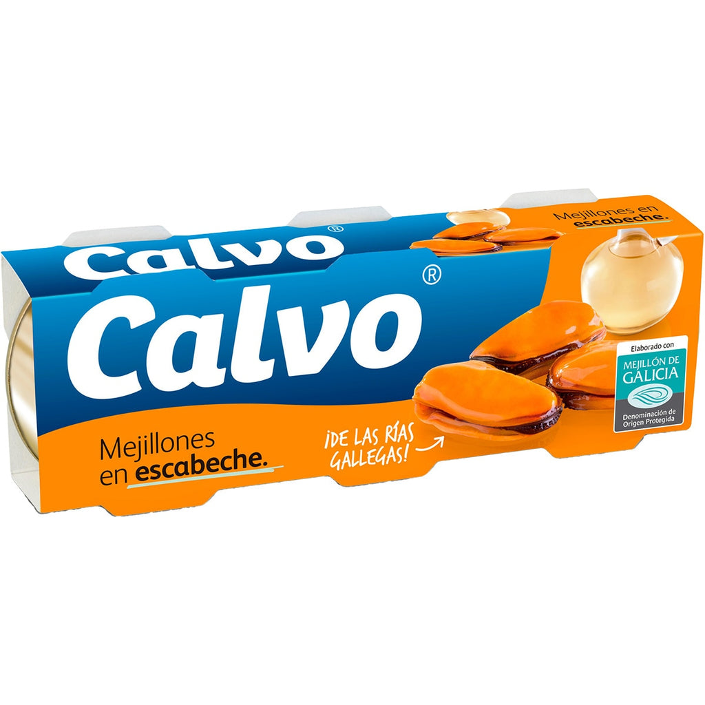 MEJILLONES CALVO ESCABECHE PACK-3 U