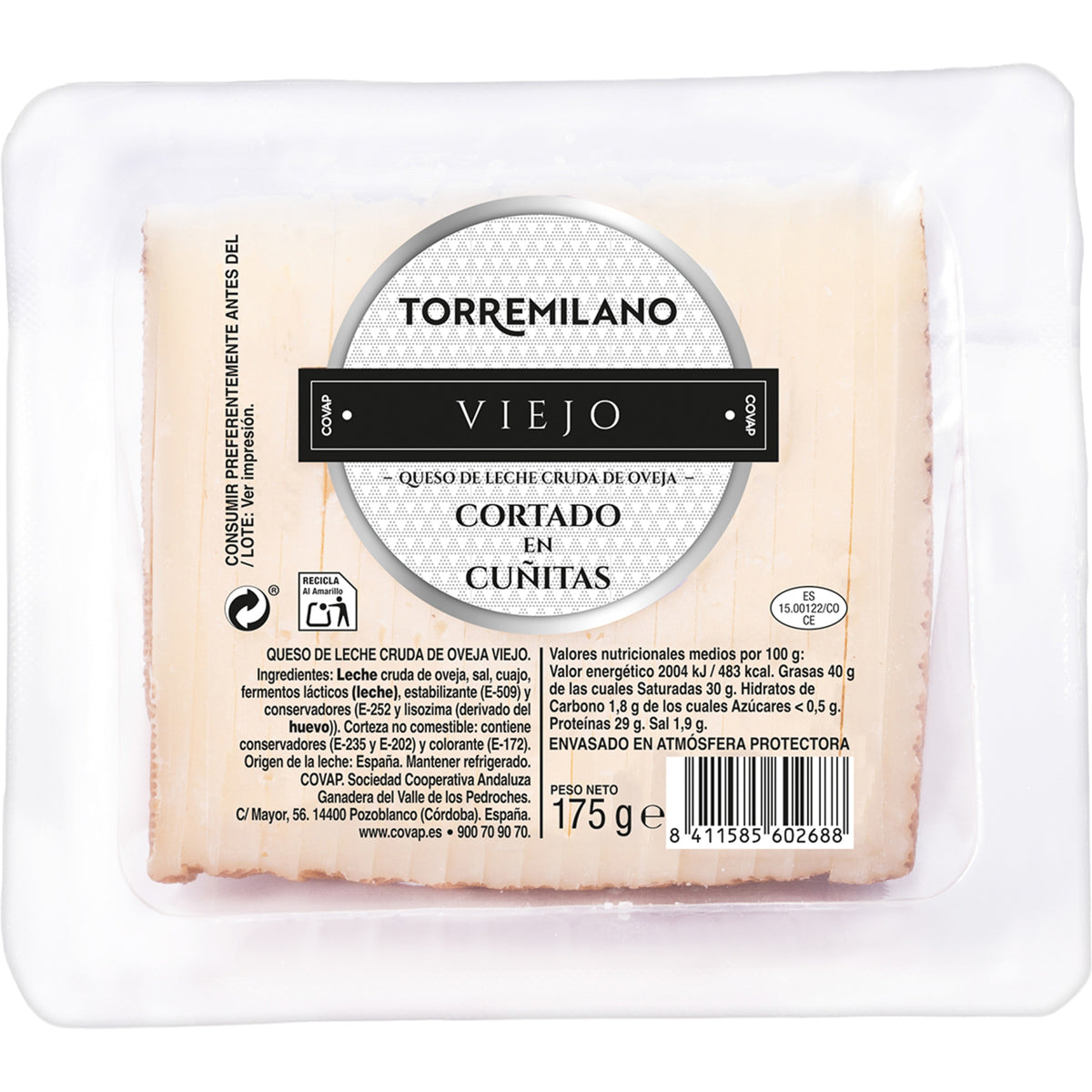 COVAP QUESO TORREMILANO LECHE CRUDA OVEJA VIEJO 400GR