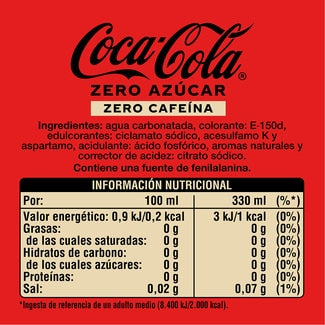 Coca-Cola Zero sin Cafeina Lata 33 ml