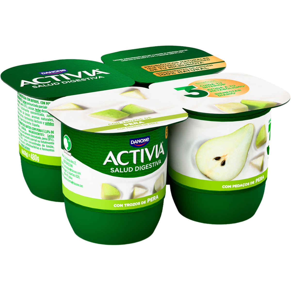 DANONE ACTIVIA C/PERA PACK-4 UND.