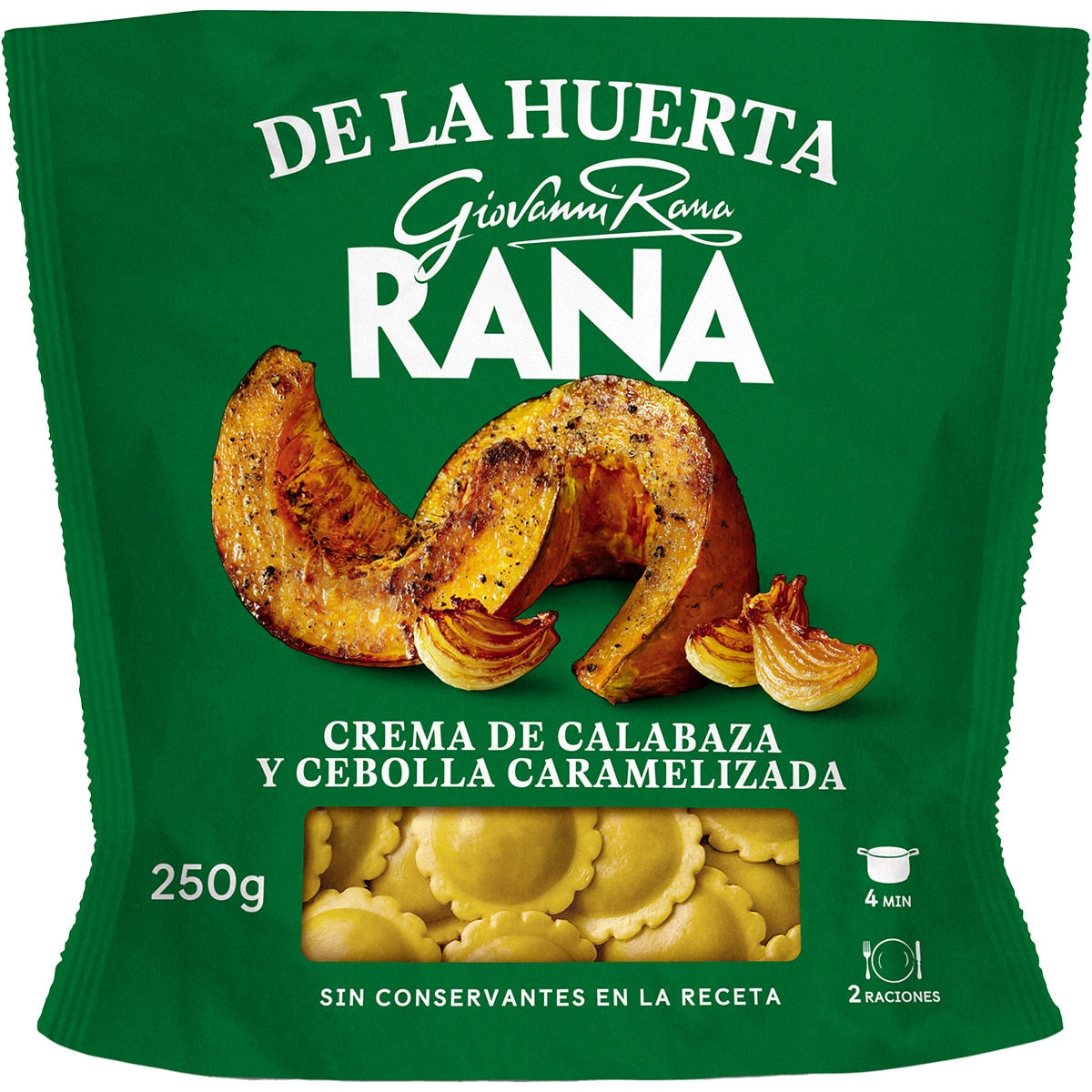 RANA RAVIOLI HUERTA C.CALABAZA Y CEB. CARAMELI. 250GR
