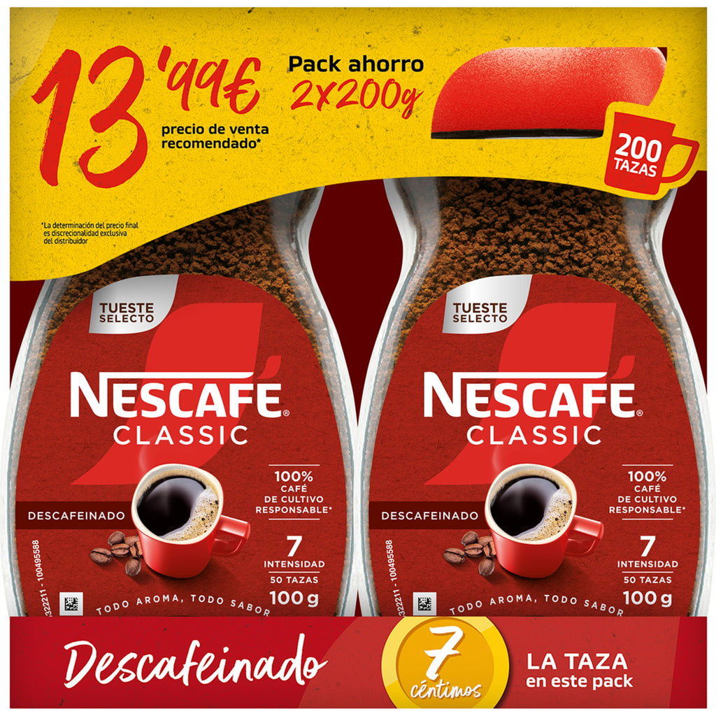 NESCAFE DESCAFEINADO BOTE PACK-2X200GR