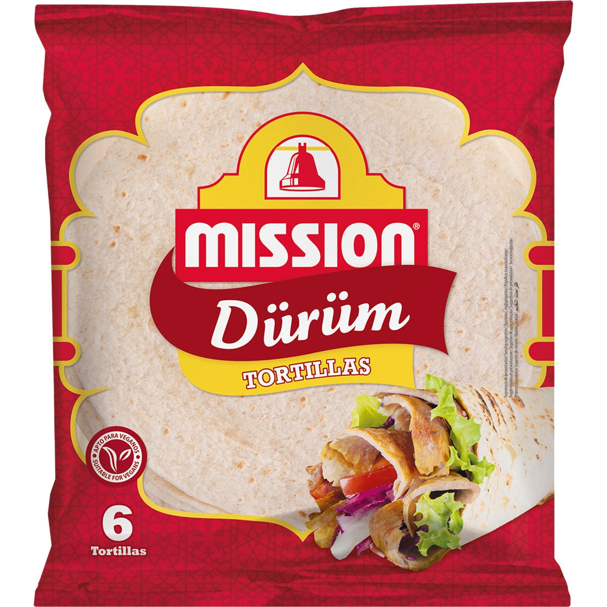 MISSION DURUM TORTILLAS 25CM PACK 6 378GR