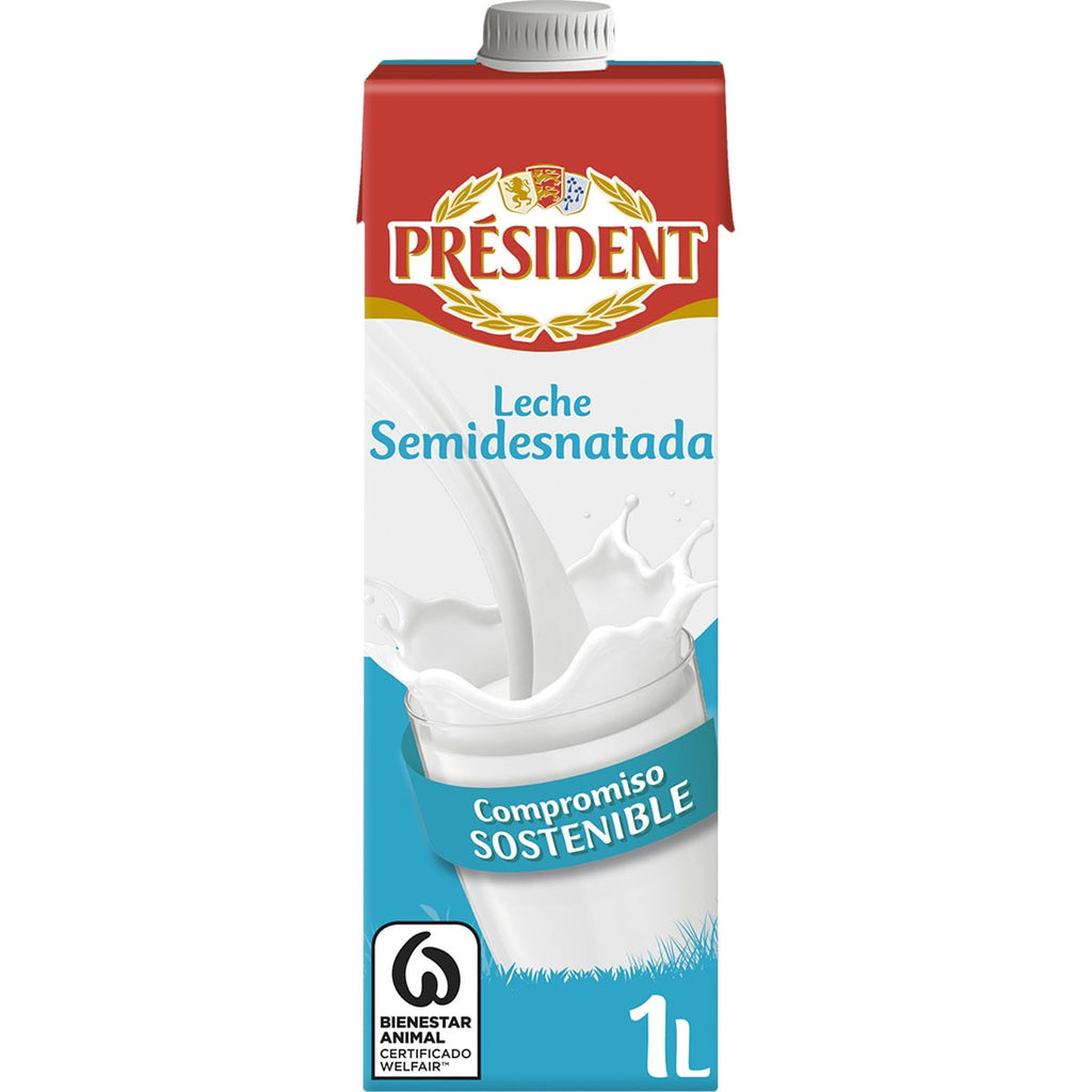 President Leche Semidesnatada Brik 1 L