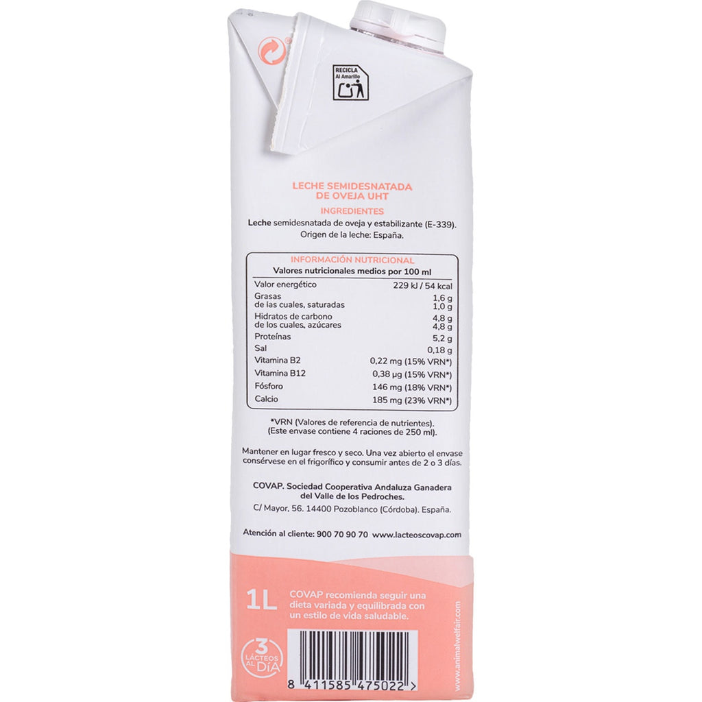 COVAP LECHE DE OVEJA SEMIDESNATADA 1L