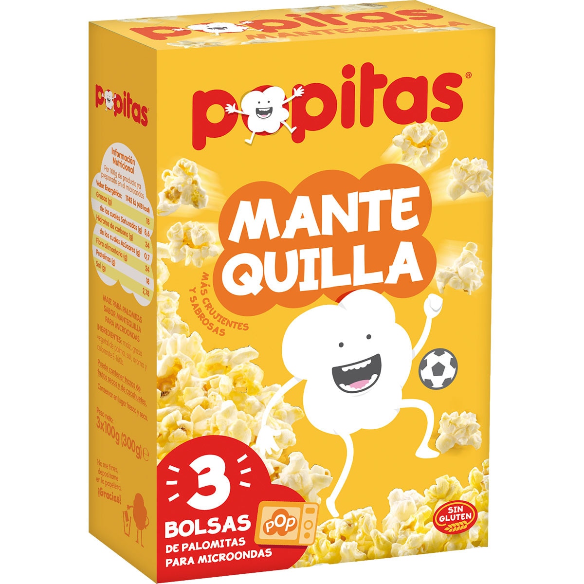 POPITAS MANTEQUILLA PACK 3 BOLSAS X 100GR
