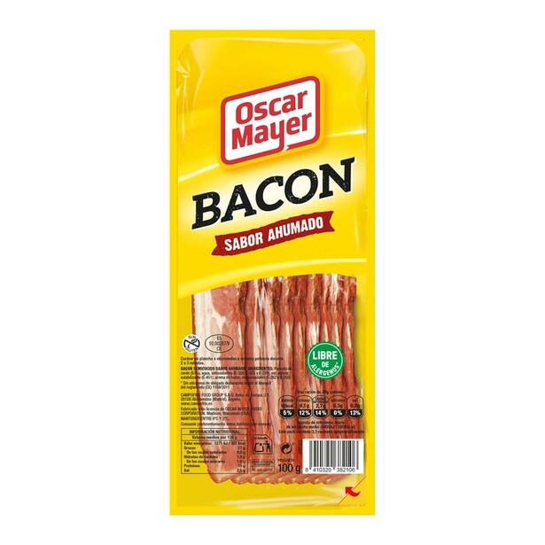 OSCAR MAYER BACON SUAVE 100 G
