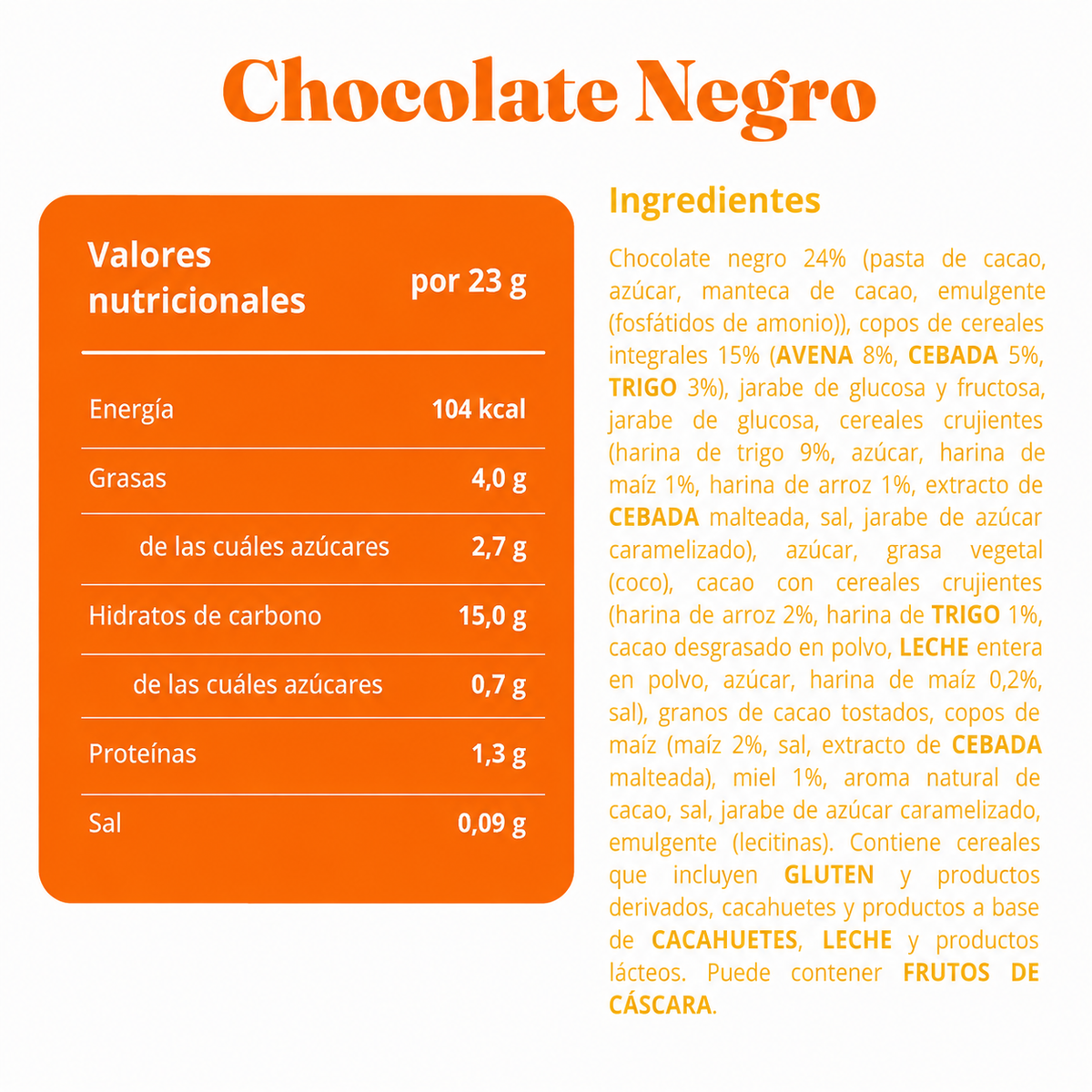 CORNY BARRITAS MUESLY CHOCOLATE NEGRO PACK 6 X 23GR
