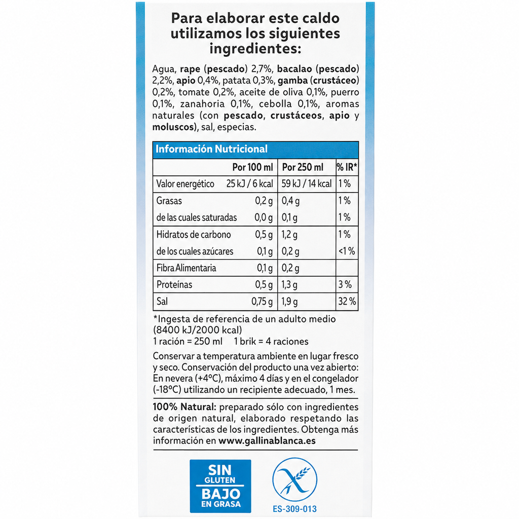 GALLINA BLANCA CALDO PESCADO BRIK 1 LT.