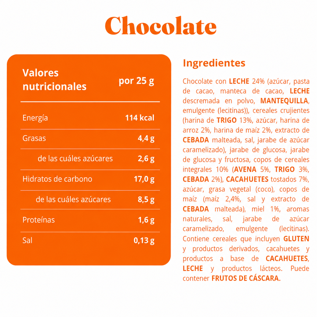 CORNY BARRITAS MUESLY CHOCOLATE P-6 UN.