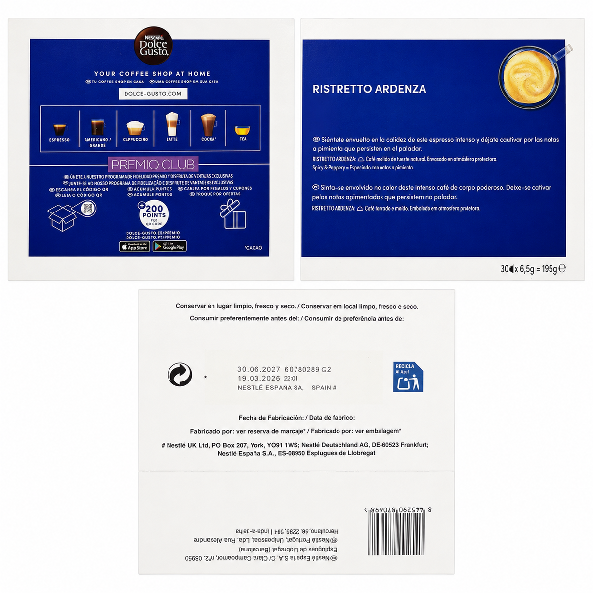 NESCAFE DOLCE GUSTO RISTRETTO ARDENZA PACK 30 CAPS