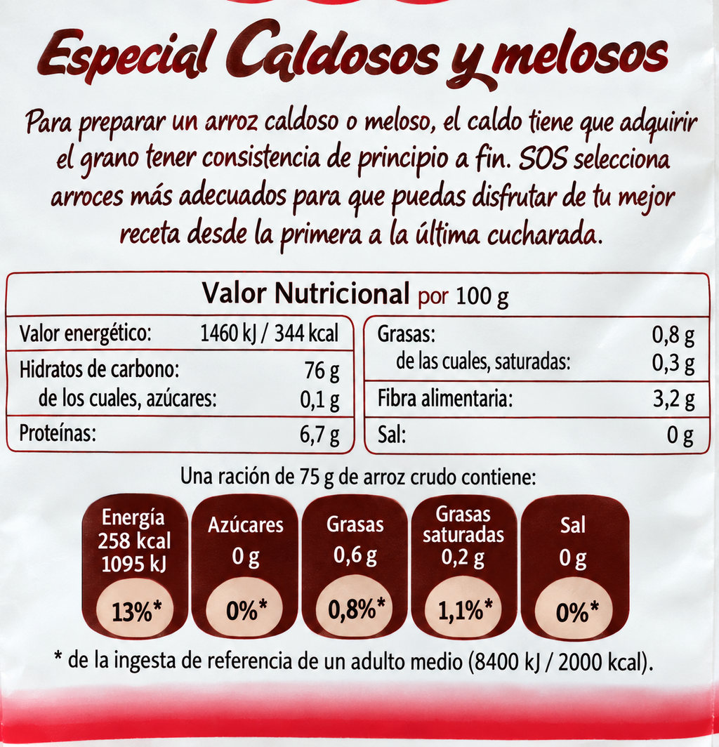 ARROZ SOS 500 GR. ESPECIAL CALDOSOS