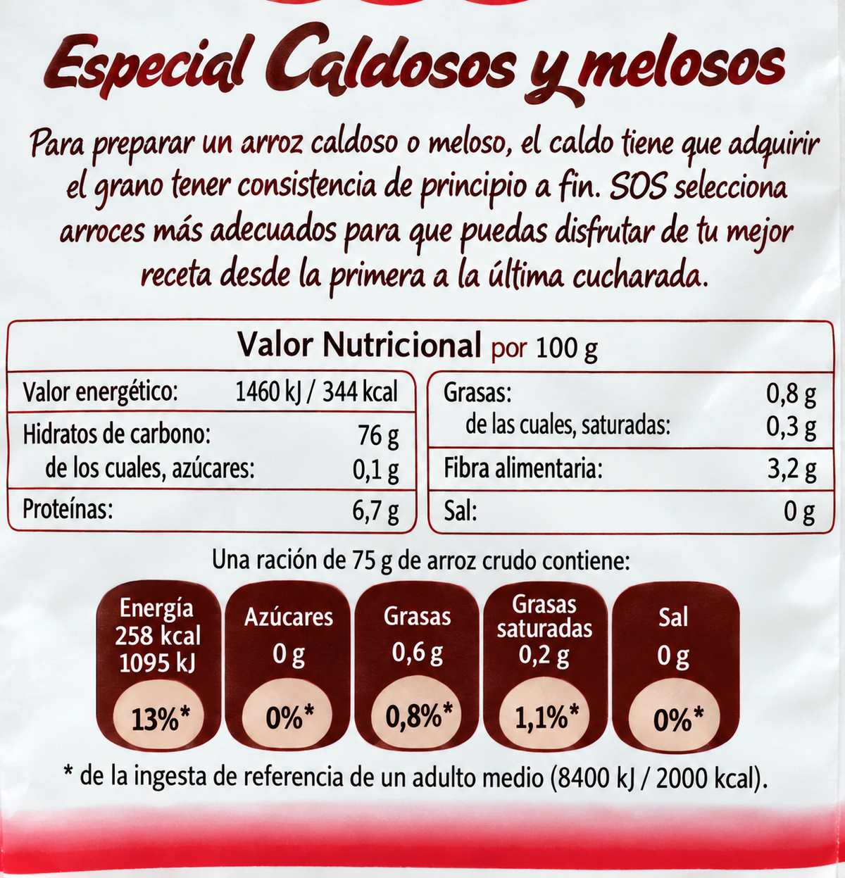 ARROZ SOS 500 GR. ESPECIAL CALDOSOS