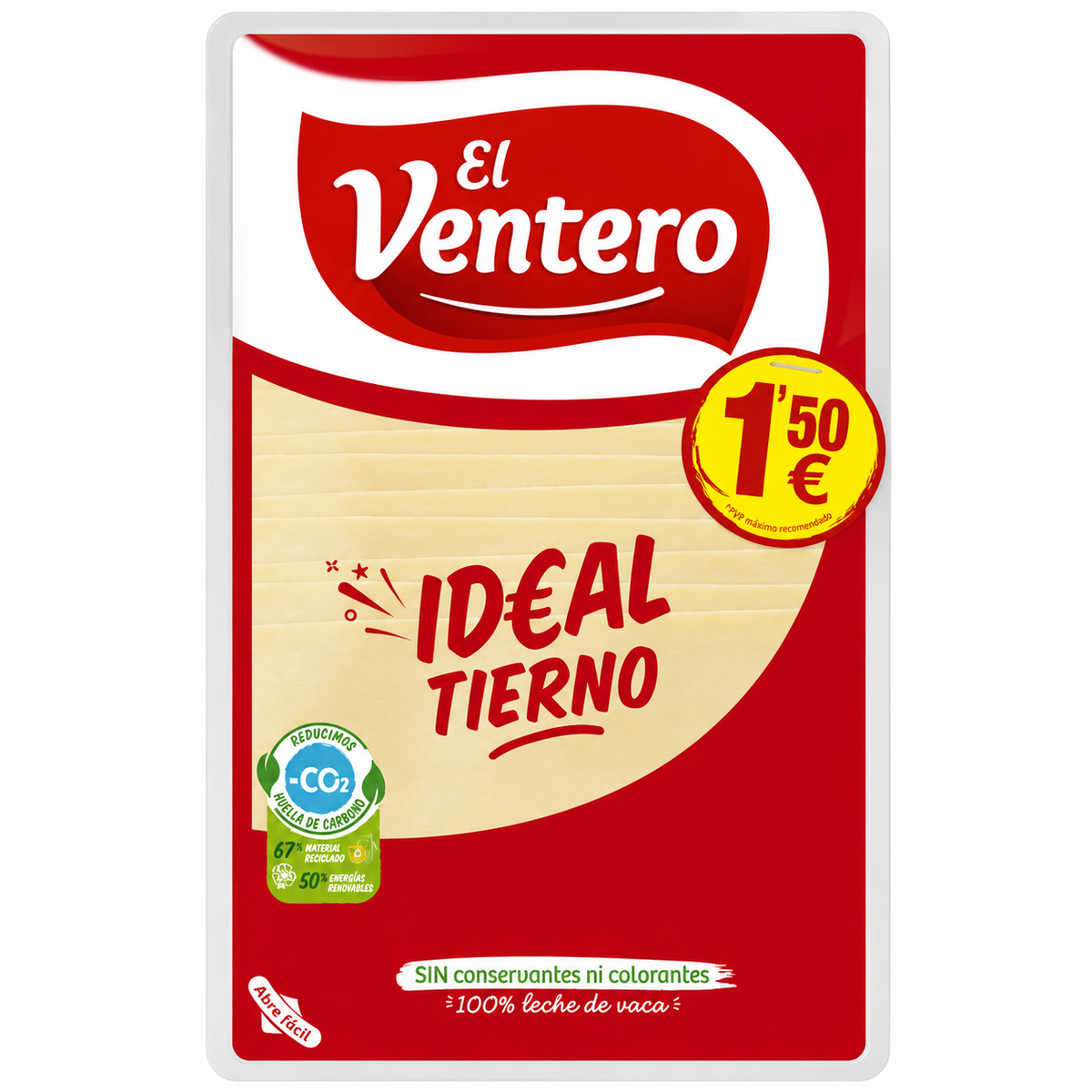 EL VENTERO QUESO IDEAL TIERNO LONCHAS 80GR