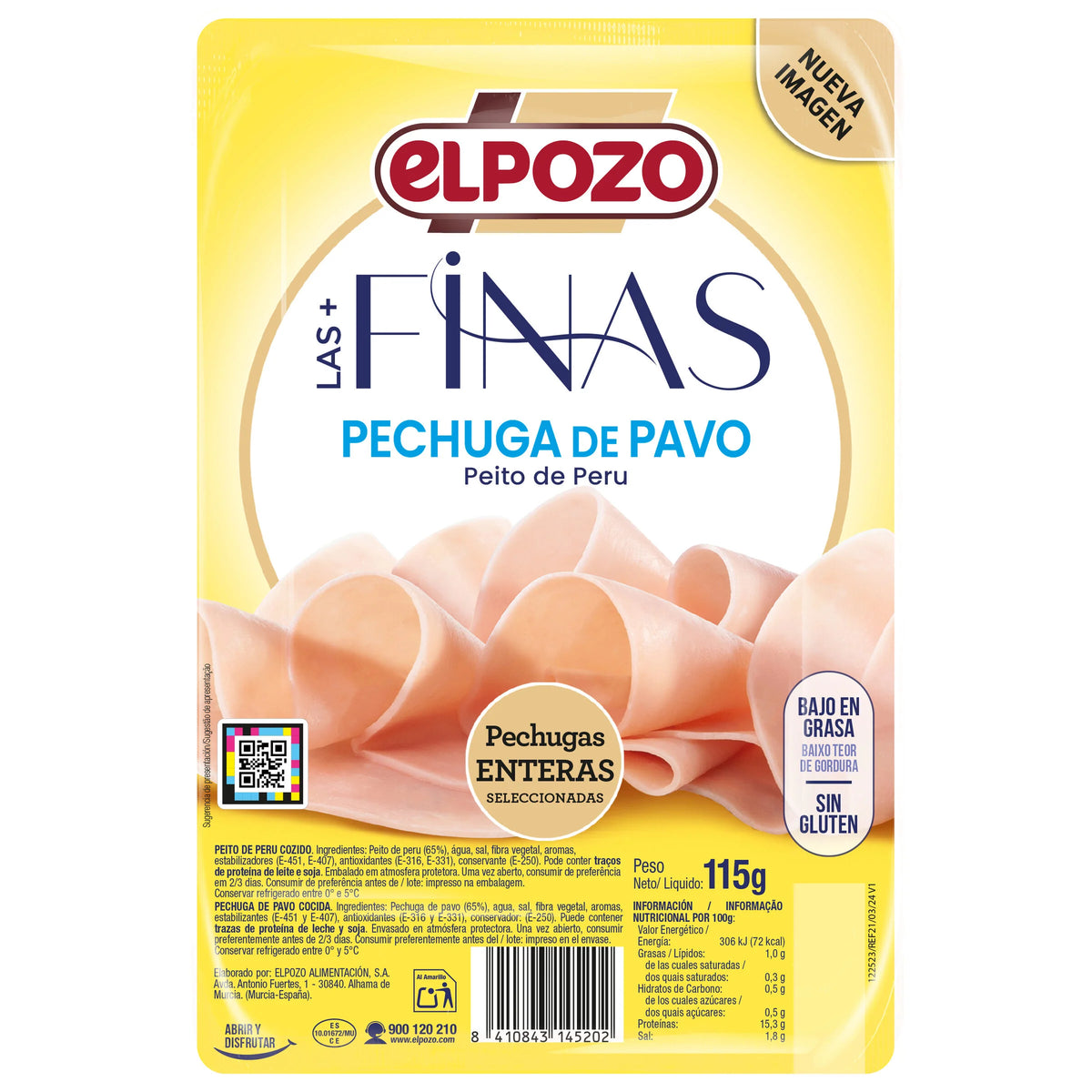ELPOZO PECHUGA PAVO LONCHAS FINAS 115GR