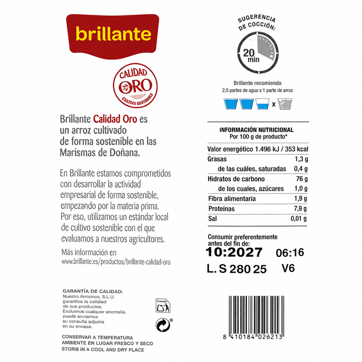 BRILLANTE ARROZ VAPORIZADO BOLSA 2KG