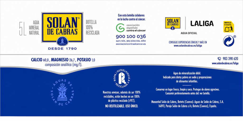 Agua Solan Cabras Garrafa 5 L