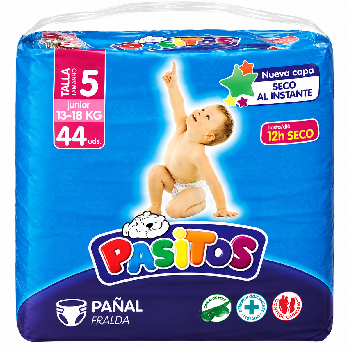 PASITOS PAÑAL TALLA 5 13 KG A 18 KG 44 U