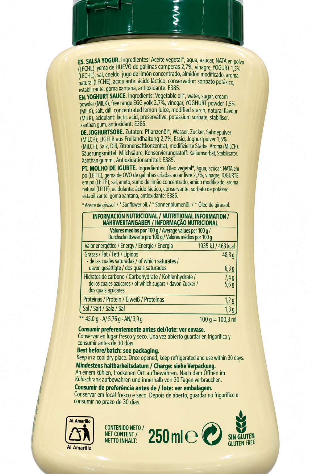 SALSA YOGURT CHOVI 250 ML.