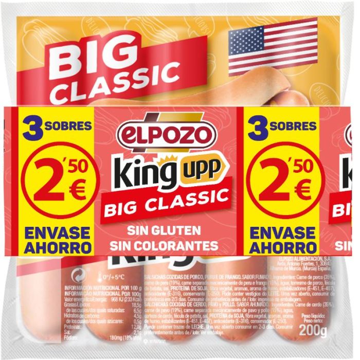 ELPOZO SALCHICHAS BIG CLASSIC PACK-3 600 GRS