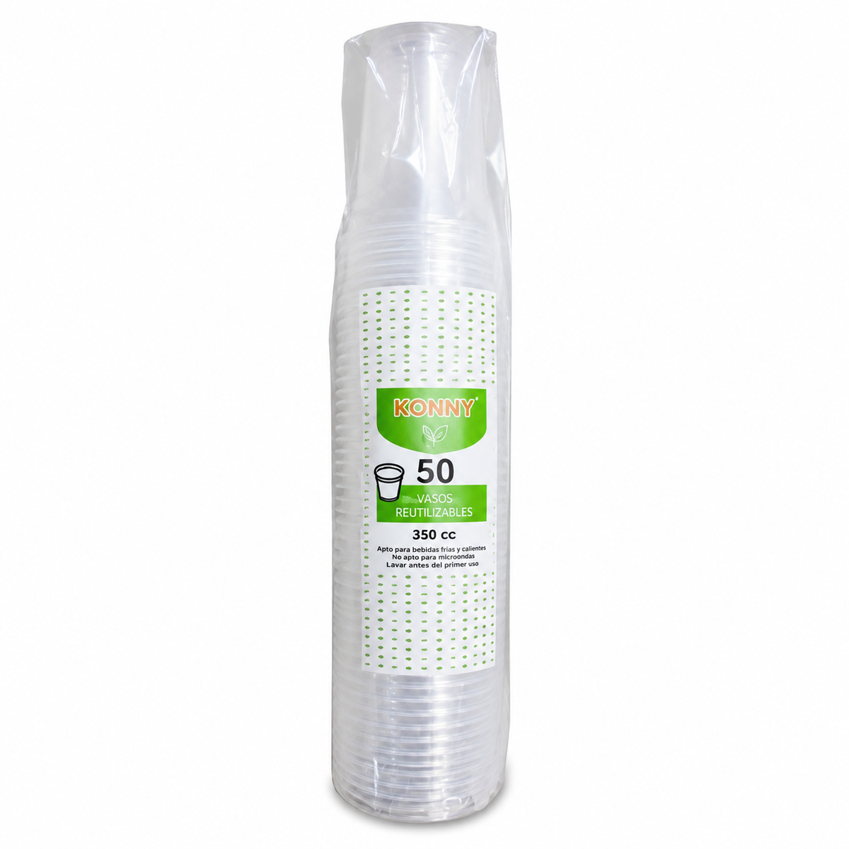 KONNY VASO PLASTICO REUTILIZABLE 330CC PACK 50U