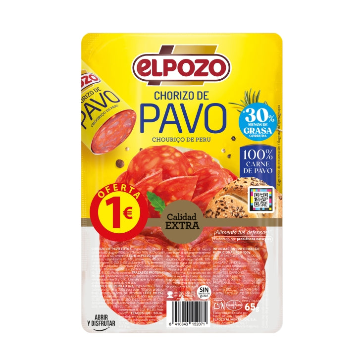 ELPOZO CHORIZO DE PAVO 65GR