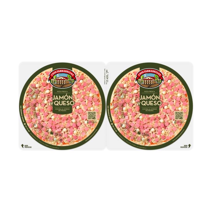 TARRADELLAS PIZZA JAMON-QUESO PACK-2 X 225GR