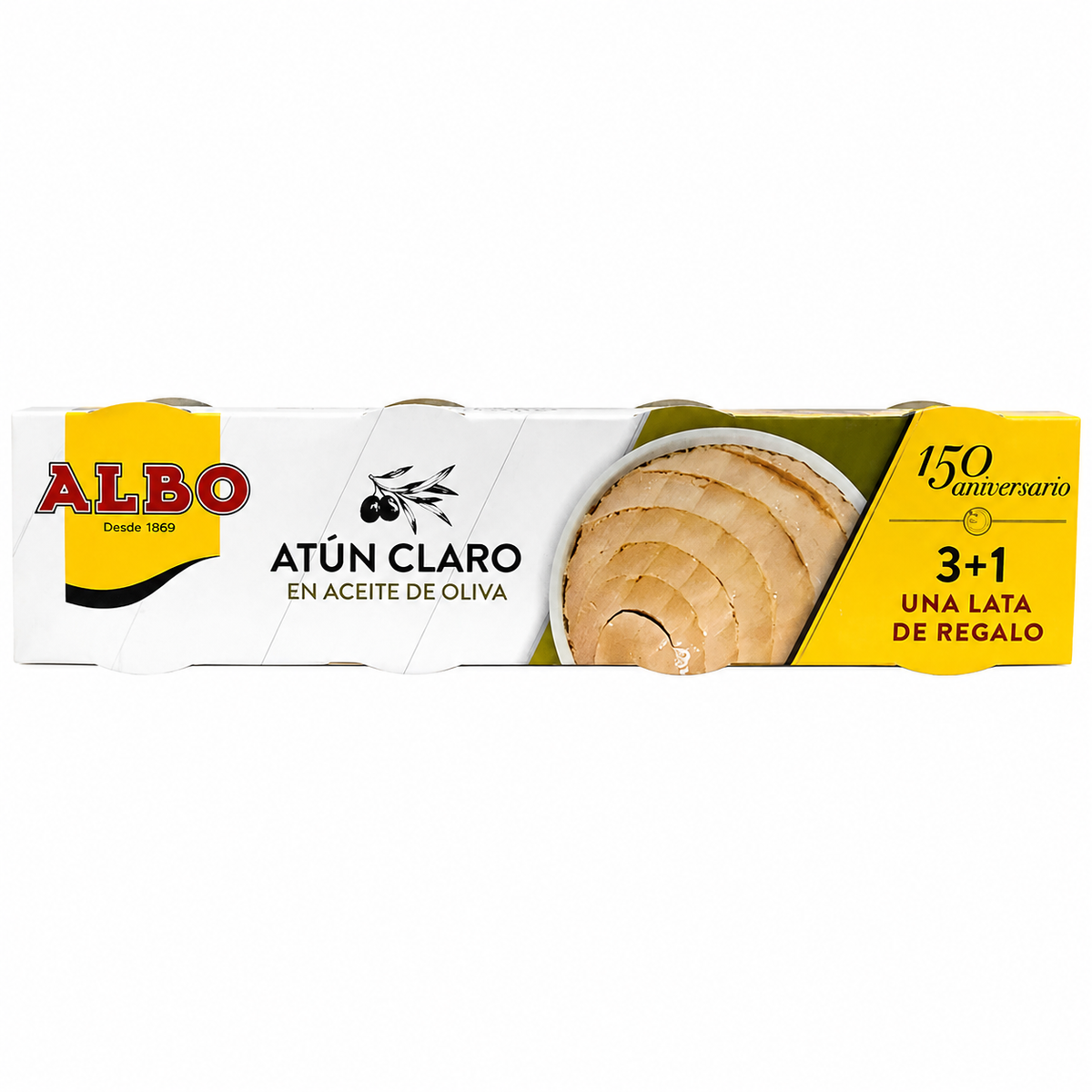 ALBO ATUN CLARO ACEITE OLIVA PACK 3 + 1 (48 GR)