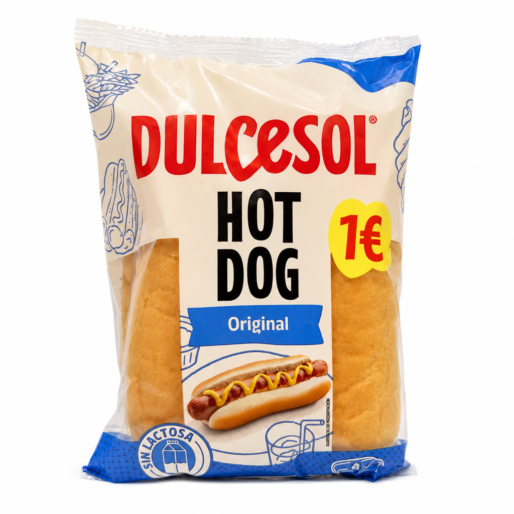 DULCESOL PAN HOT DOG PACK 4 UNIDADES