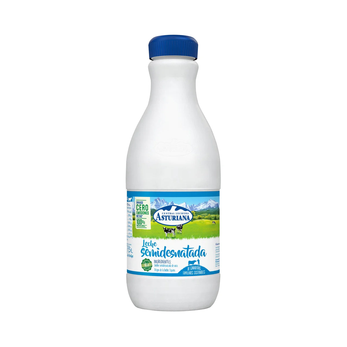 Leche Asturiana Semidesna. 1,5 L