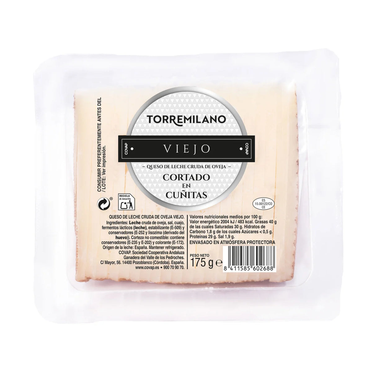 COVAP QUESO OVEJA TORREMILANO 1/4 PIEZA PRECIO KG
