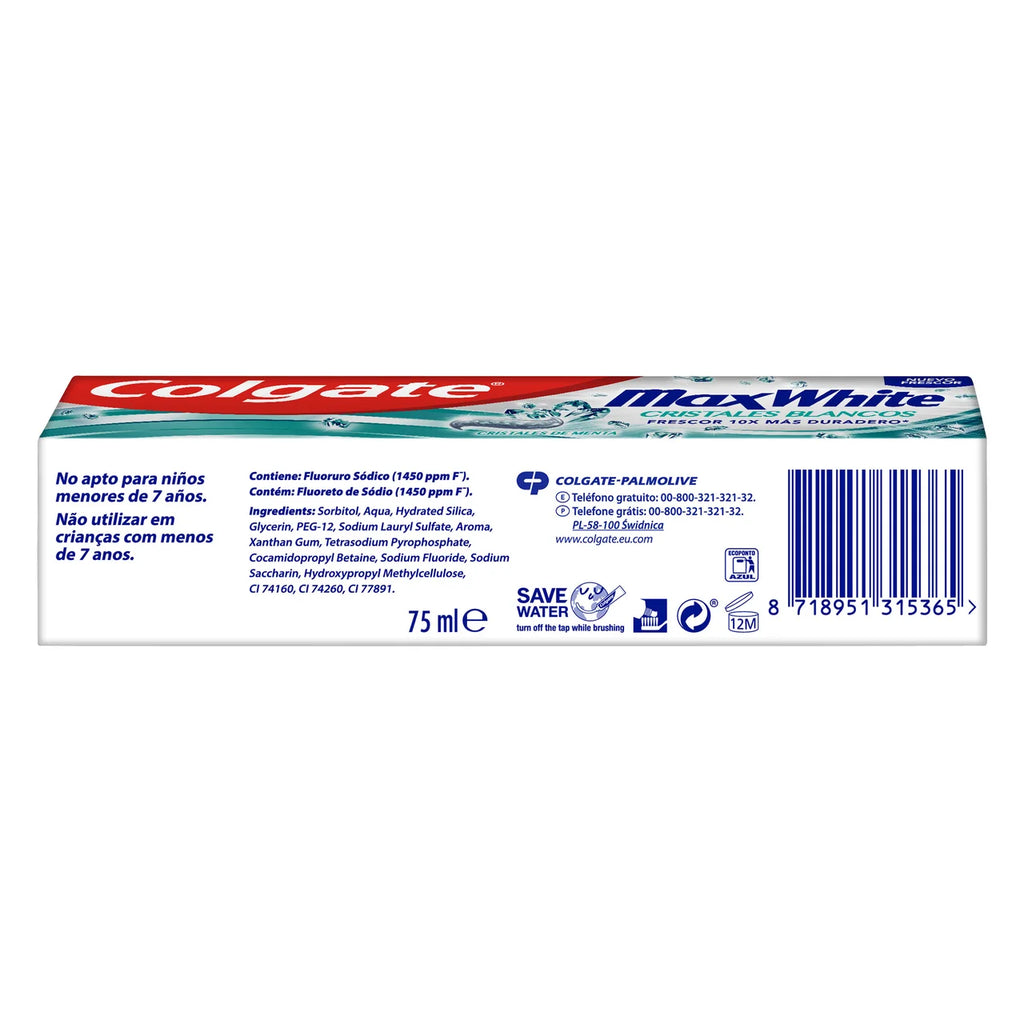 COLGATE PASTA MAX WHITE CRYSTALS 75ML