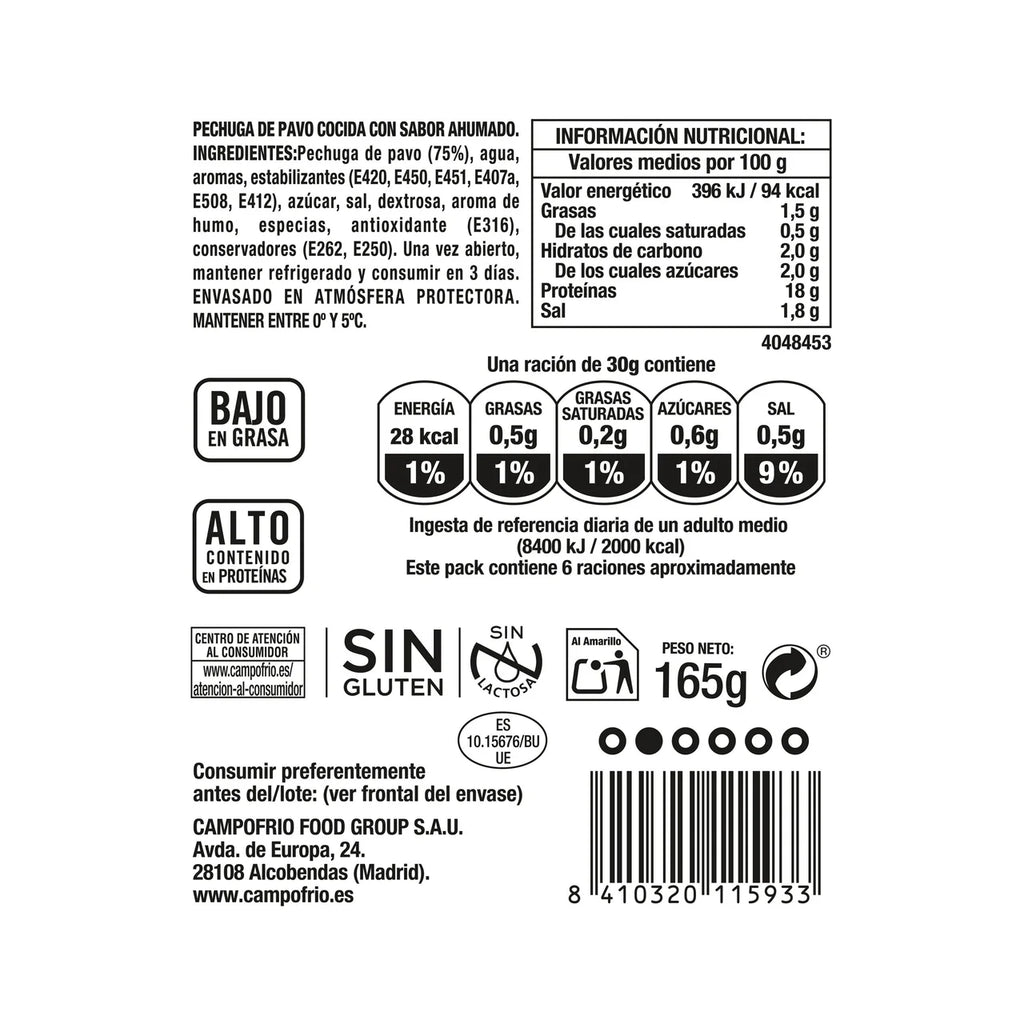 CAMPOFRIO PAVO BRASEA.FINIS. 115GR