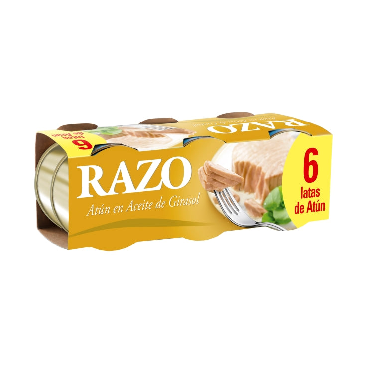 RAZO ATUN ACEITE GIRASOL. PACK-6 UNIDADES X 52GR
