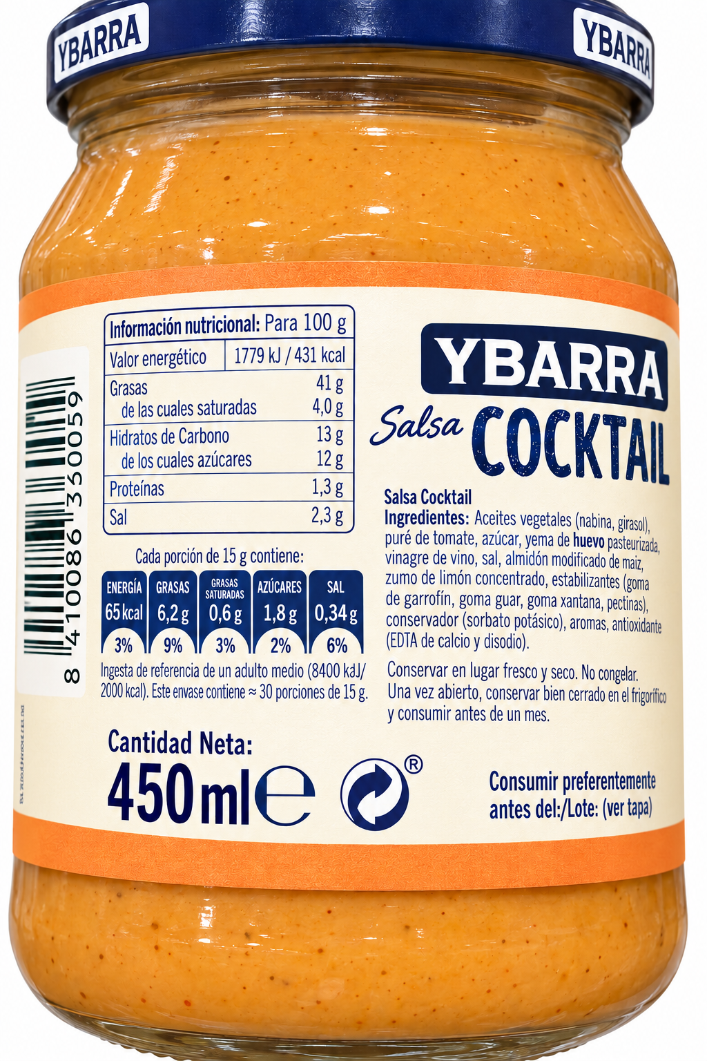 YBARRA SALSA COCKTAIL BOTE 450 ML.