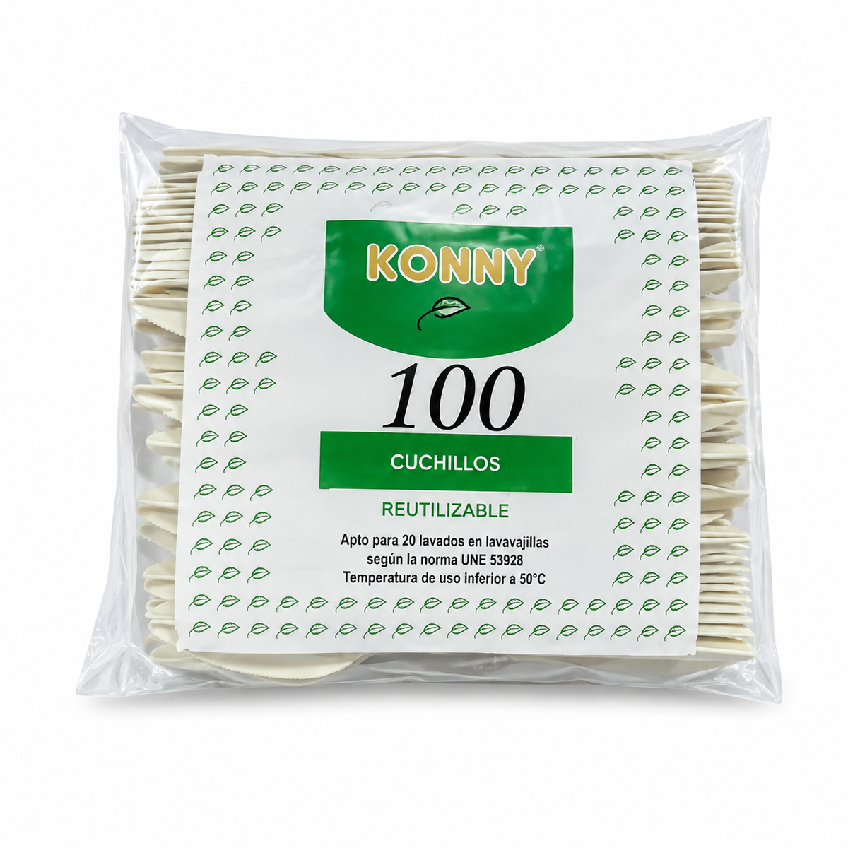 KONNY CUCHARA PLASTICO REUTILIZABLE 100U