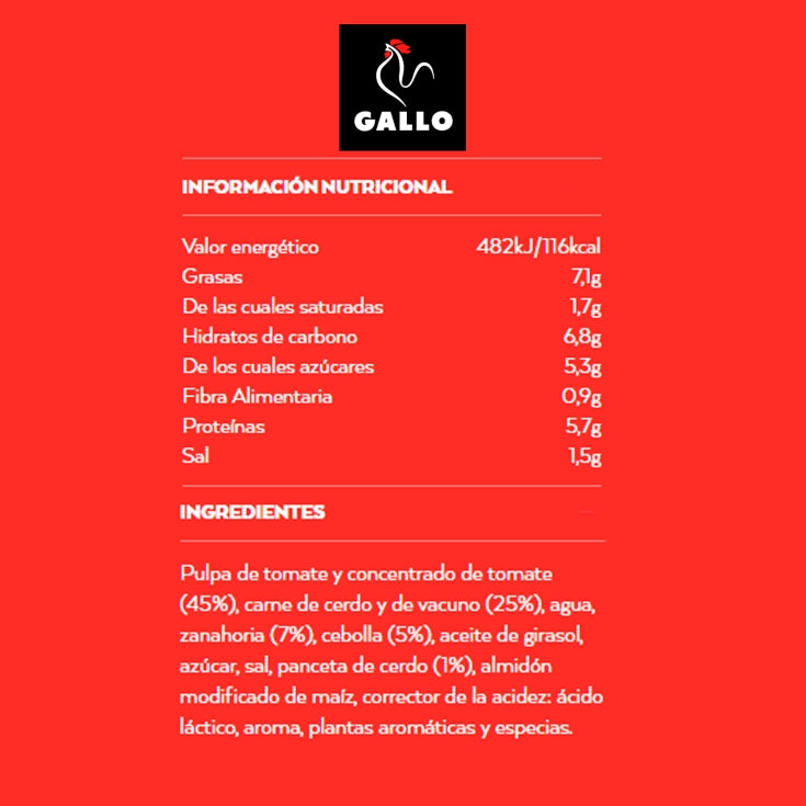 GALLO SALSA SUPER BOLOÑESA 350 GR
