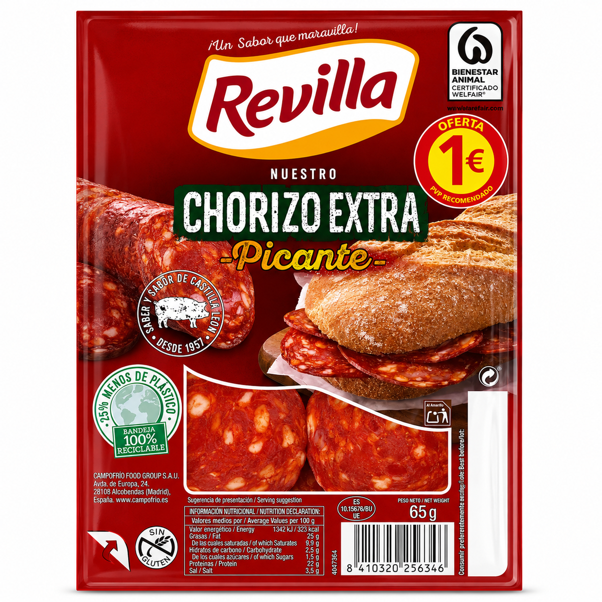 CHORIZO REVILLA PICANTE SOBRE 70 GR