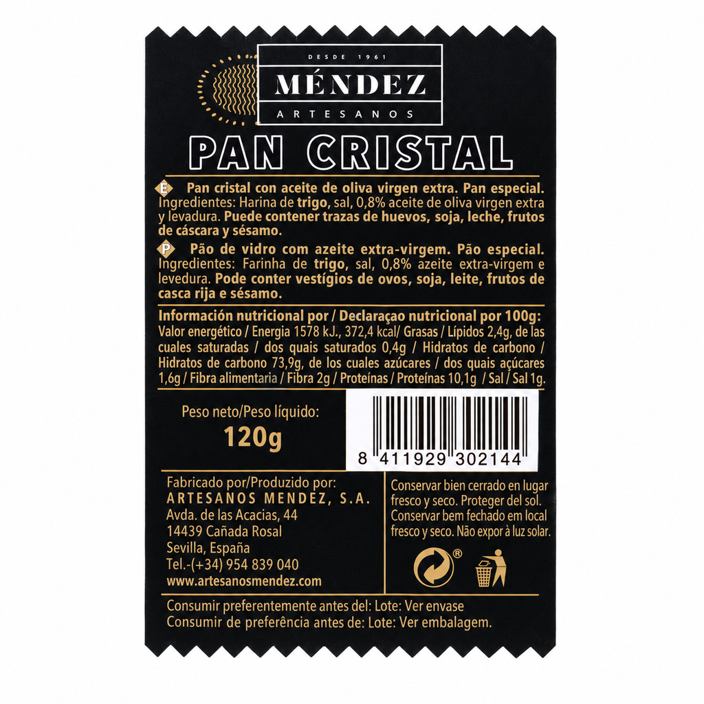 MENDEZ PAN CRISTAL EXTRA CRUJIENTES 120GR
