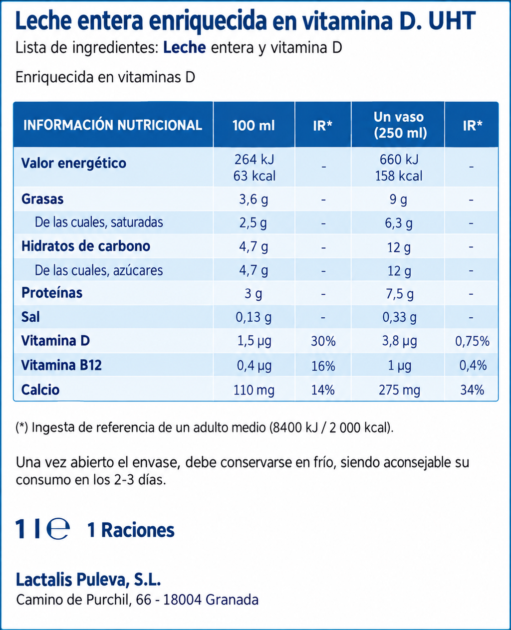 (*) LECHE PULEVA ENTERA BRICK 1 L.