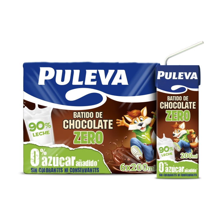 PULEVA BATIDO DE CHOCOLATE ZERO 0%AZ. PACK 6 X 200ML