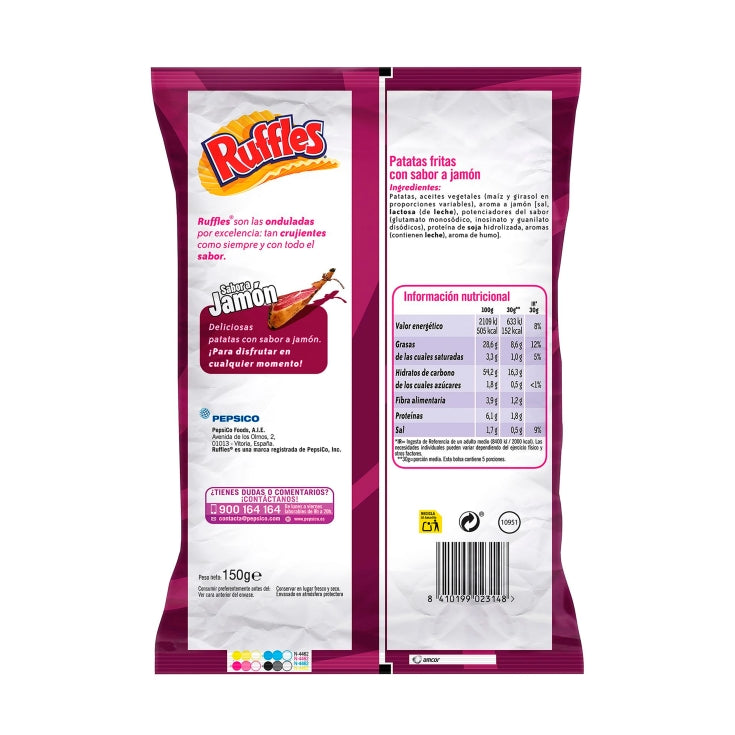 MATUTANO RUFFLES JAMON 150 GRS