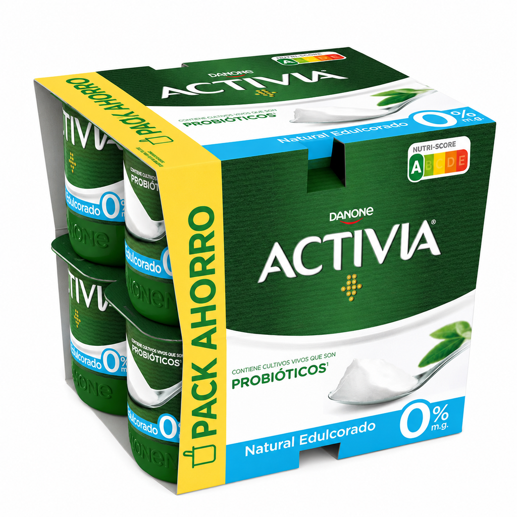DANONE ACTIVIA 0% NAT.EDULCORADO P-8 UND.X125GR