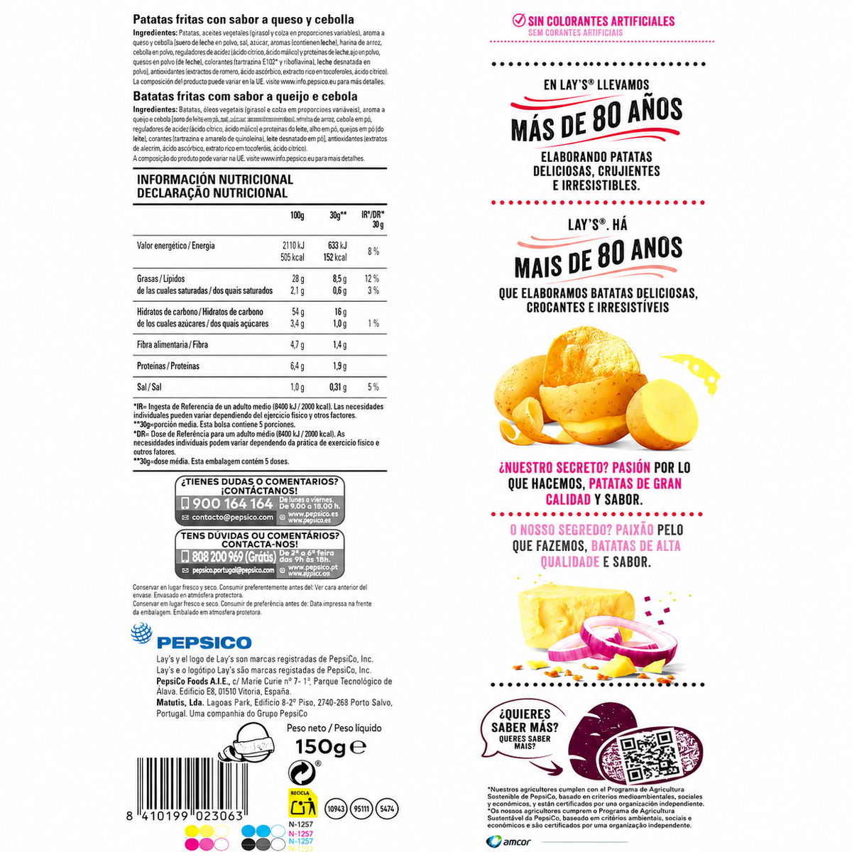 LAYS CHEESE ONION 150GR