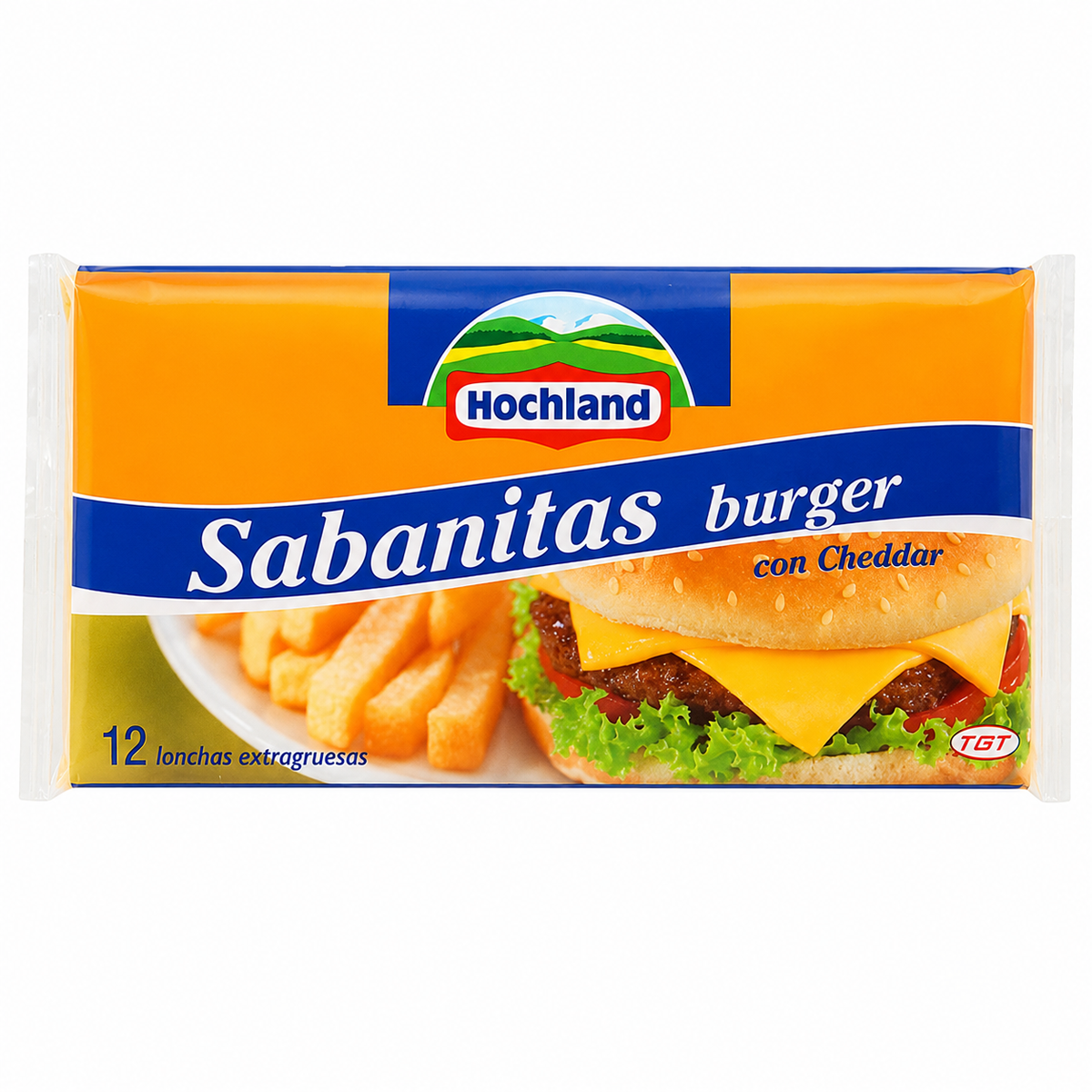 HOCHLAND QUESO CHEDDAR PACK 12 LONCHAS 250GR