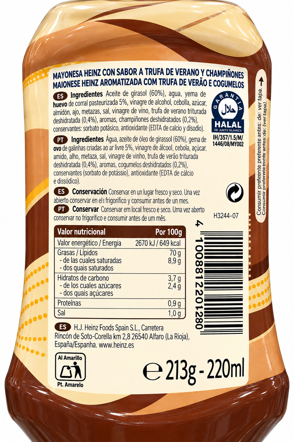 HEINZ MAYONESA TRUFA INCONFUNDIBLE 213GR