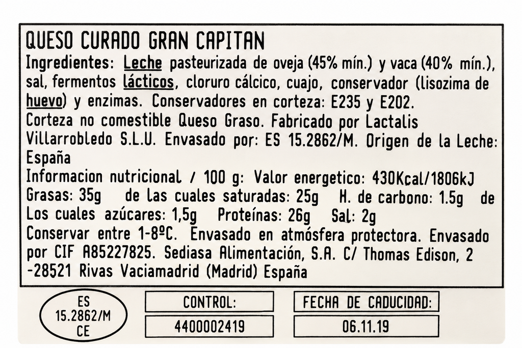 G.CAPITAN CURADO CORTADITAS 210G.