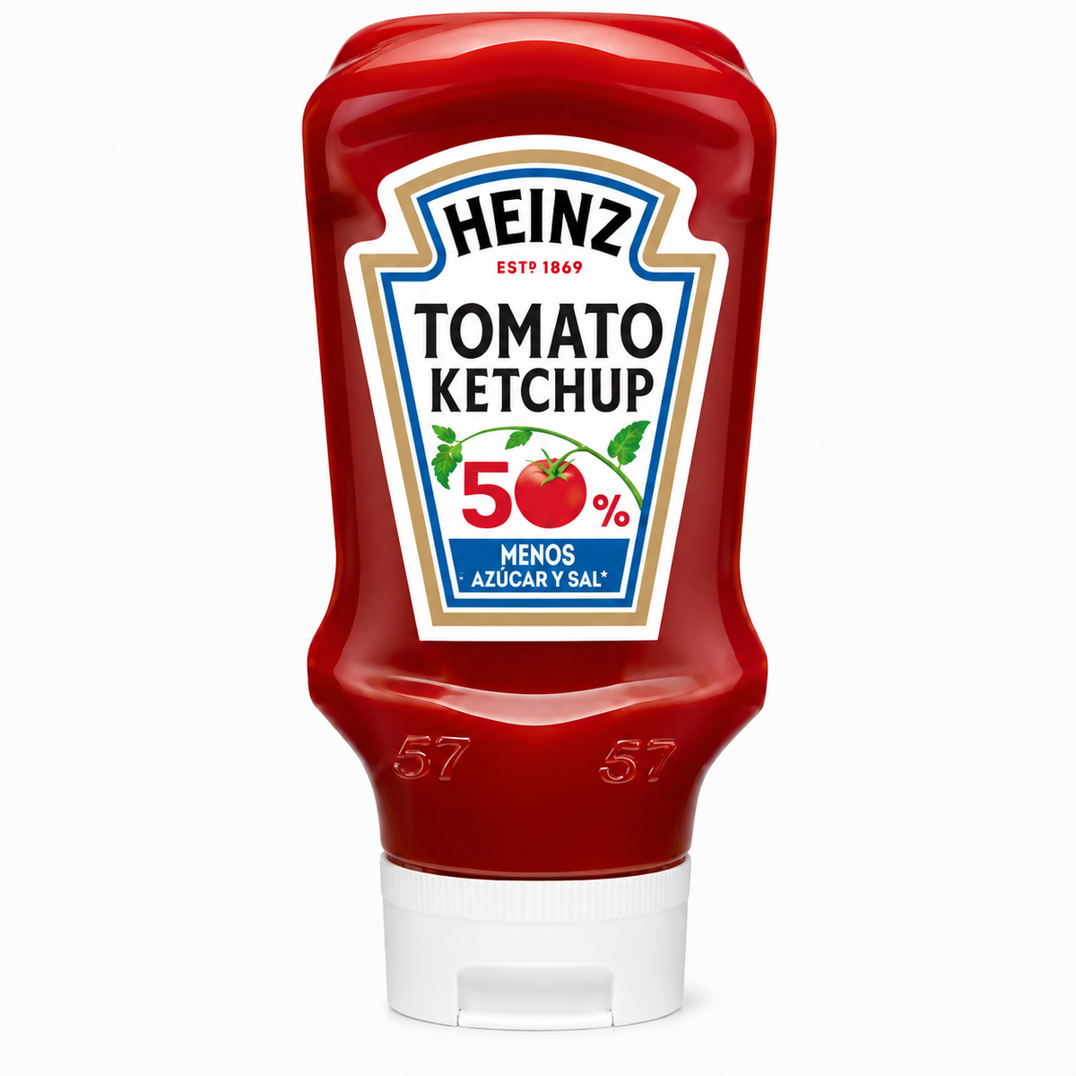 HEINZ TOMATO KETCHUP 50% MENOS AZUCAR Y SAL 500ML